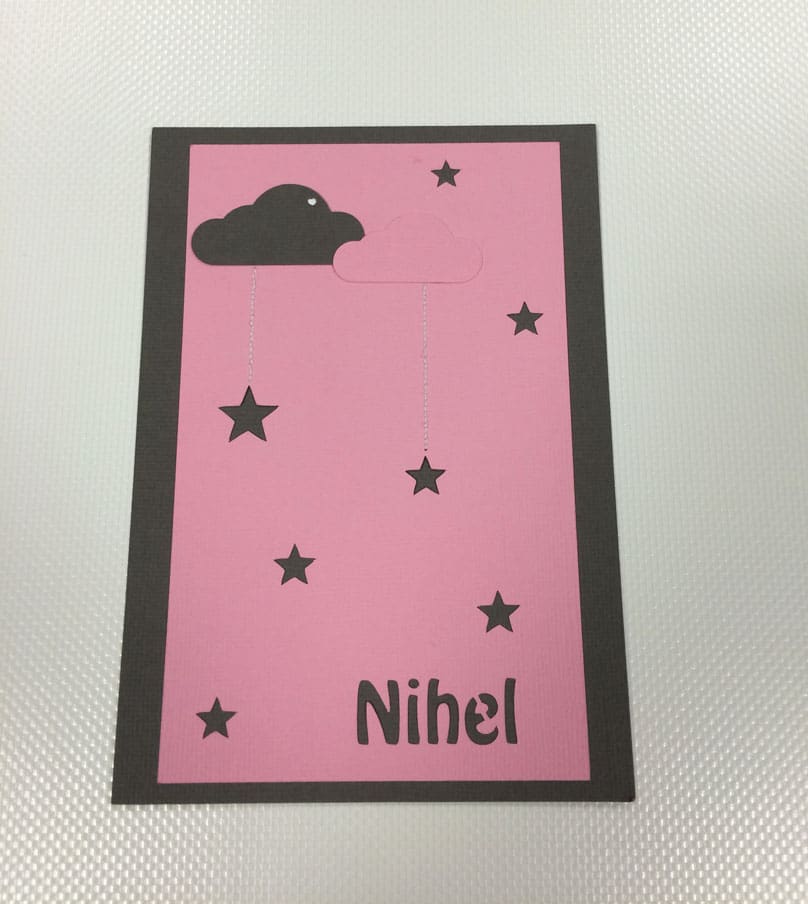 Carte silhouette portrait cameo nuages étoiles nihel 2