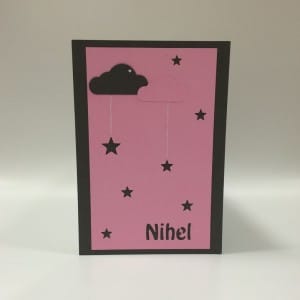 Carte silhouette portrait cameo nuages étoiles nihel