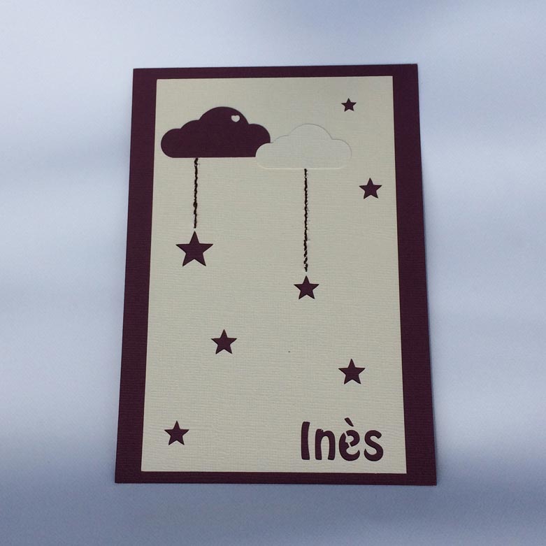 Carte silhouette portrait cameo nuages étoiles fichier sst gratuit