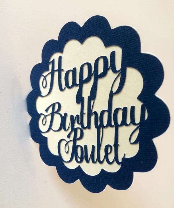 carte joyeux anniversaire happy birthday caméo silhouette portrait