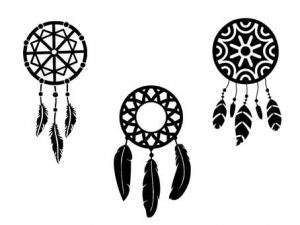 attrape rêves dreamcatcher svg silhouette fichier vectoriel gratuit free vector file cameo cricut