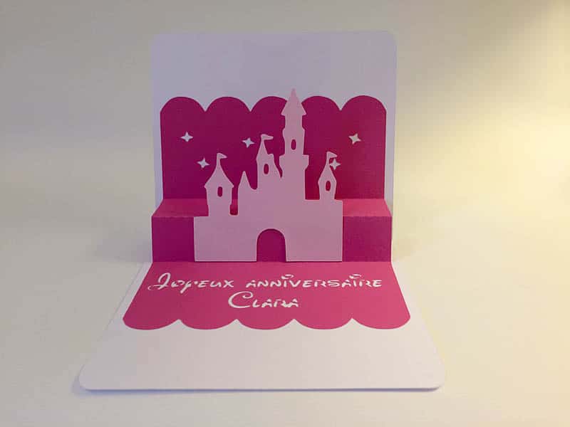 carte pop-up popup silhouette caméo portrait curio studio chateau princesse disney reine des neiges anna elsa