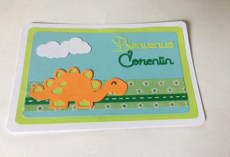 carte naissance dinosaure corentin silhouette caméo portrait studio sst découpe scrapbooking