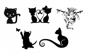 chat chaton cat fichier gratuit vectorisé Silhouette Studio Caméo Portrait free