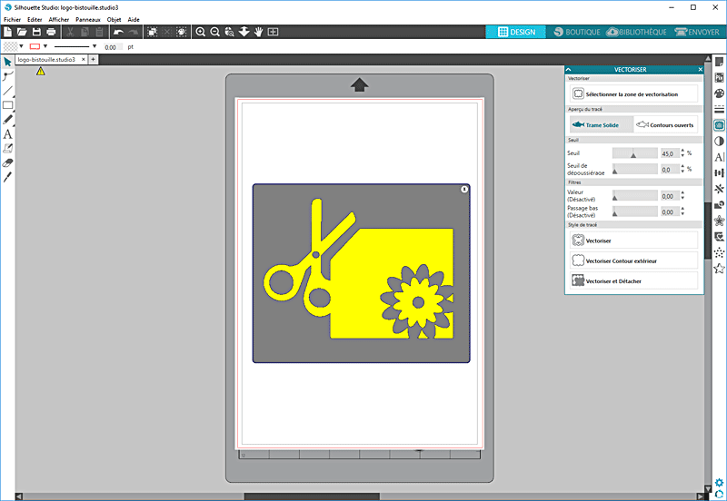 tuto vectorisation automatique vectoriser silhouette studio 4 sst