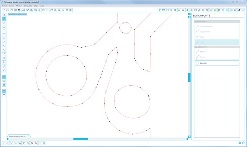 vectorisation image silhouette studio caméo portrait curio déplacement modification points tracé courbe vectorisée