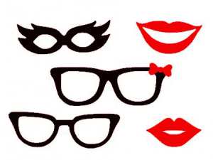 masque lunettes bouche lèvres femme motifs gratuits fichiers silhouette studio caméo portrait svg sst