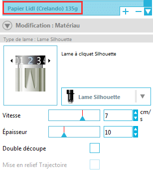 silhouette studio ajouter sauvegarder paramètres découpe