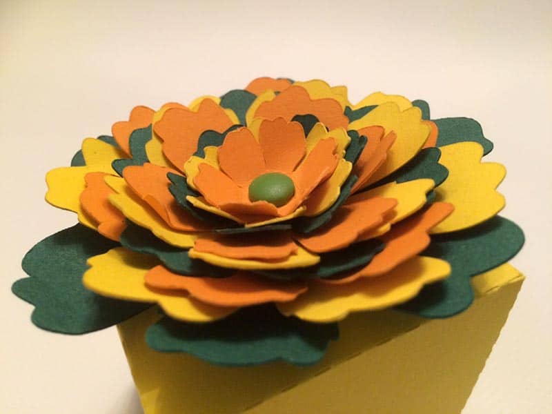 3d flower paper tea box fleur 3d relief papier boite thé