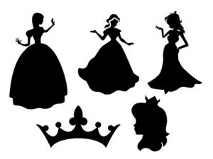 princesse vectorielles vectorisée vecteur vector file princess vectoriel sst svg studio3 silhouette portrait caméo png