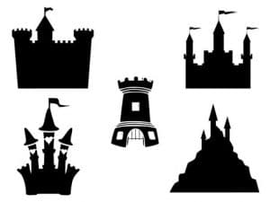 château princesse fort tour svg studio png eps dxf clipart silhouette cutting file castle free