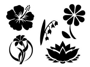 fleur svg studio png eps dxf clipart silhouette cutting file flower