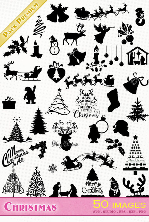 merry christmas silhouette file vector svg eps dxf cameo portrait cricut scanncut