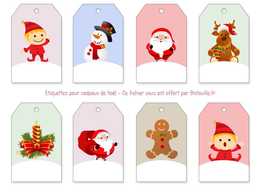 etiquettes cadeaux noel