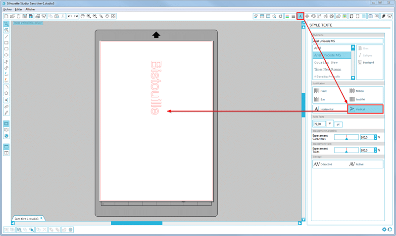 tutoriel écrire texte vertical silhouette studio tuto tutorial vertical text how to sst