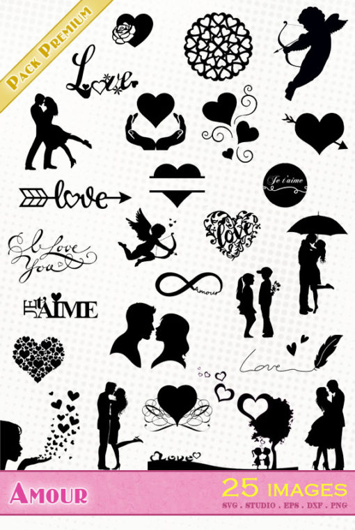 amour coeur couple amoureux je t'aime love you silhouette svg eps dxf png clipart ti amo amor