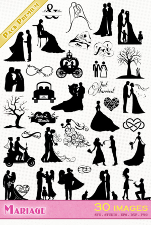Mariage – 30 images svg/studio/dxf/eps/png