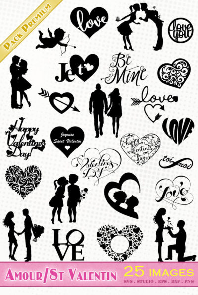 saint valentin valentine's day san valentino svg eps dxf png clipart cutting files vector fichier silhouette
