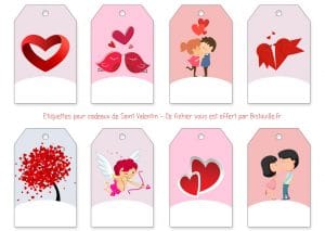 étiquette à imprimer saint valentin st valentine's day gift tags to print