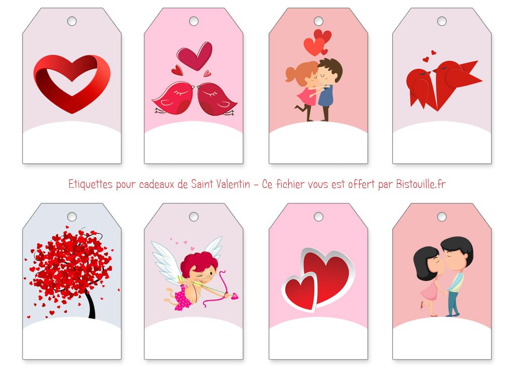 étiquette à imprimer saint valentin gratuit st valentine's day gift tags to print free