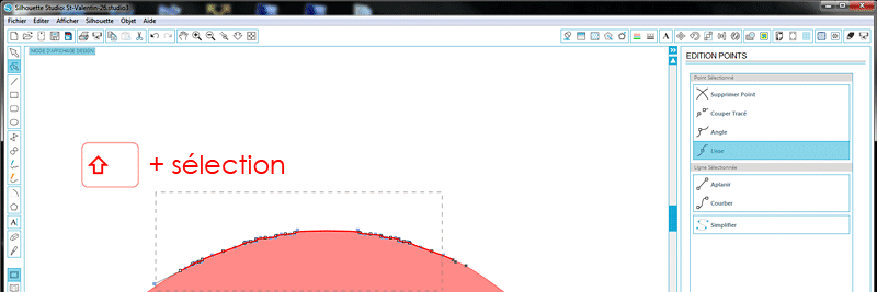 tuto silhouette studio sélectionner plusieurs points dans un tracé vectoriel how to select multiple points tutorial tutoriel