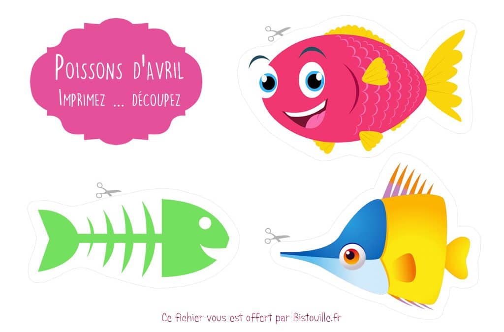 Poissons d’avril à imprimer et à découper