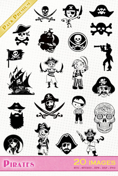 pirate fichier svg silhouette studio eps dxf cameo portrait cricut scanncut vector files