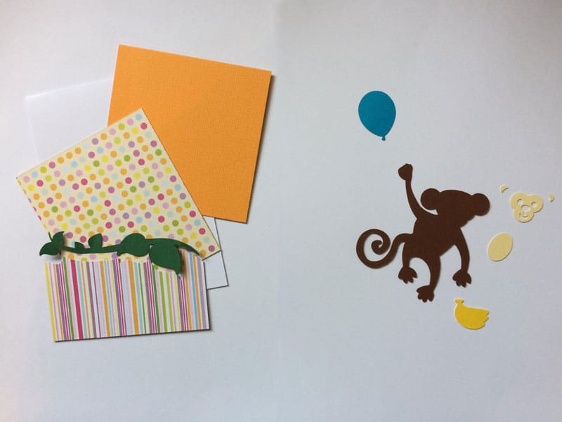 carte anniversaire singe accrobranche birthday card monkey banana banane