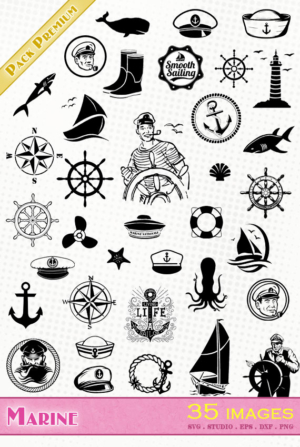 Marine – 35 images svg/studio/png/dxf/eps