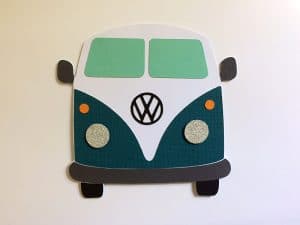 van volkswagen carte silhouette cameo portrait card diy