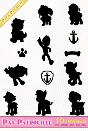 Pat Patrouille – 10 images svg/studio/png/dxf/eps