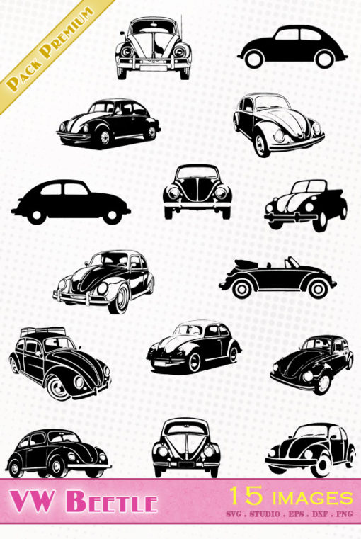 volkswagen beetle vw svg silhouette studio eps dxf png cameo portrait cricut scanncut vector file Escarabajo Käfer Kever Maggiolino