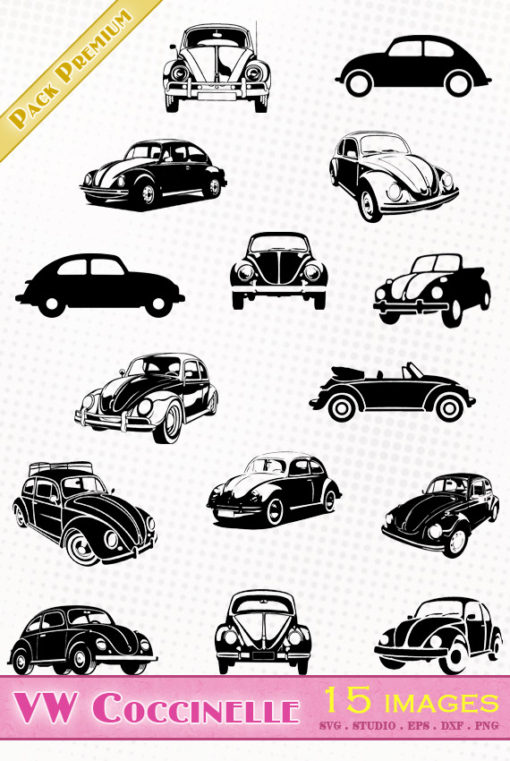 volkswagen coccinelle vw cox svg silhouette studio eps dxf png cameo portrait cricut scanncut