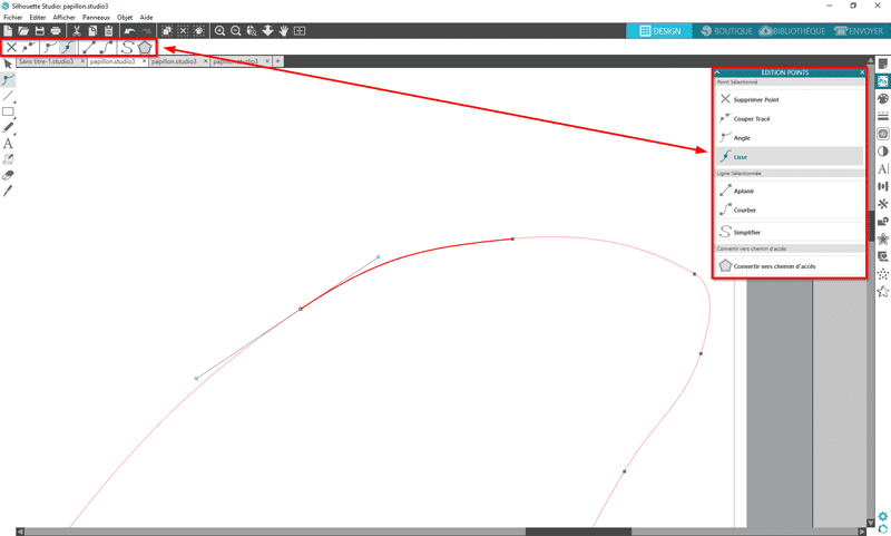 tuto silhouette studio éditer points tracé vectoriel vectorisation