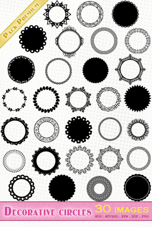 scalloped decorative circles svg file silhouette studio eps dxf png cricut cameo portrait scanncut vector