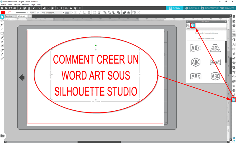 tuto silhouette studio écrire texte word art