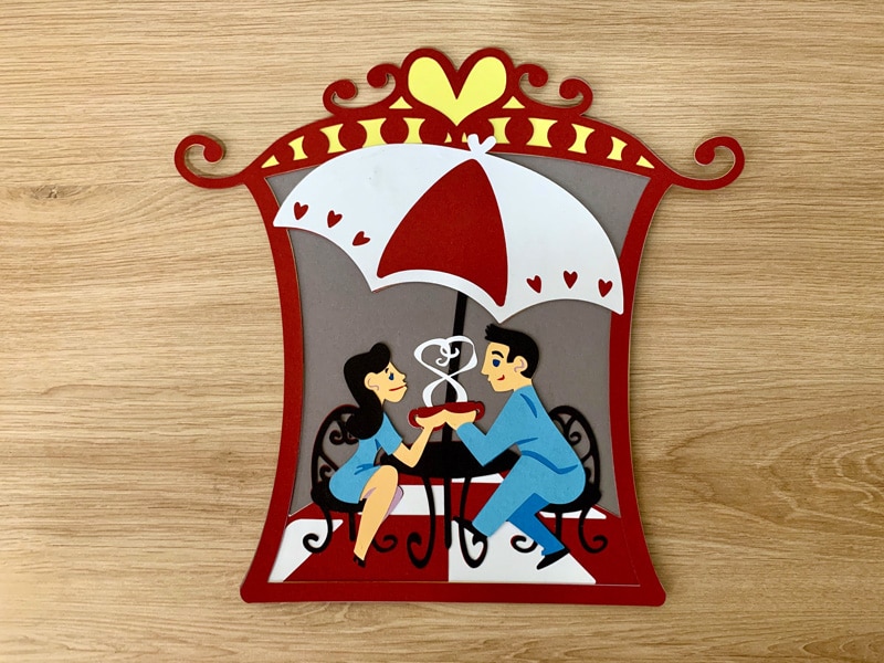 carte saint valentin scrapbooking cricut maker silhouette cameo portrait valentine's day card