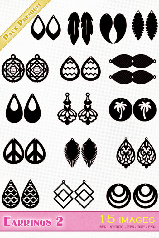 earrings svg file eps dxf silhouette studio png jewel diy