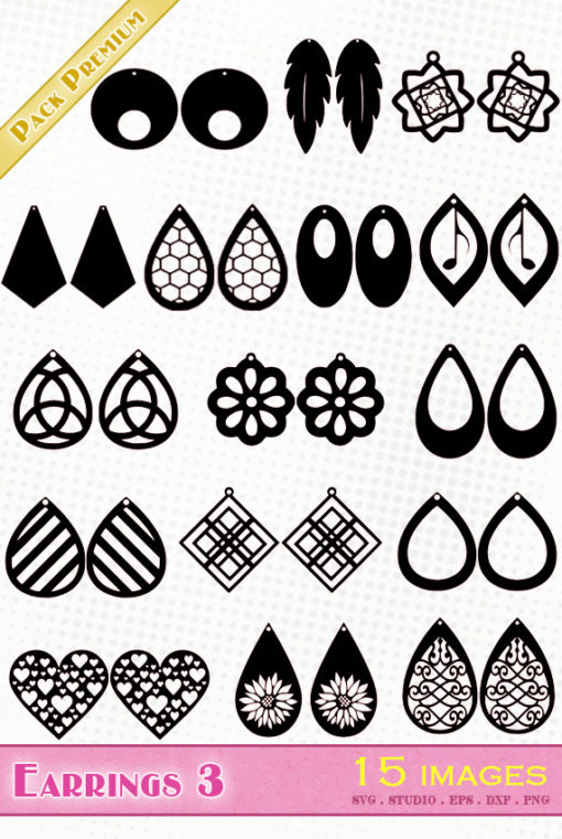 earrings svg file eps dxf silhouette studio png jewel diy