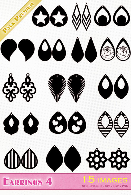 earrings svg file eps dxf silhouette studio png jewel diy