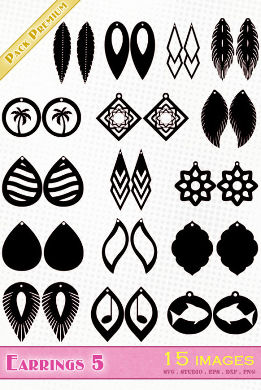 earrings svg file eps dxf silhouette studio png jewel diy