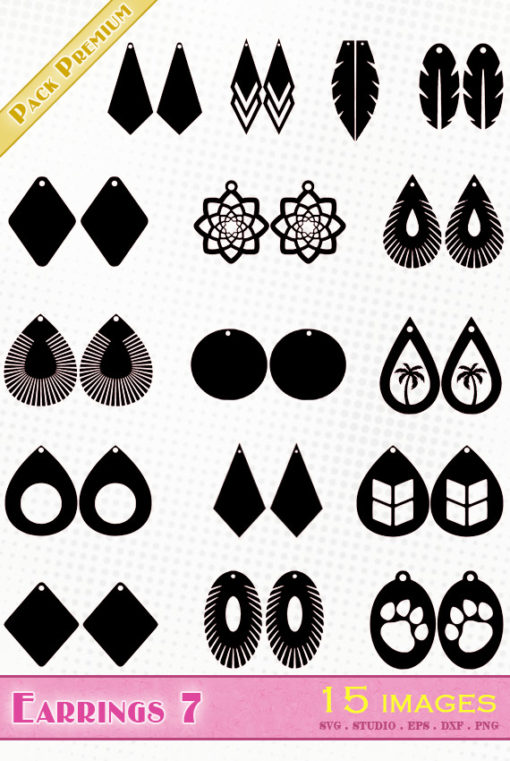 earrings svg file eps dxf silhouette studio png jewel diy