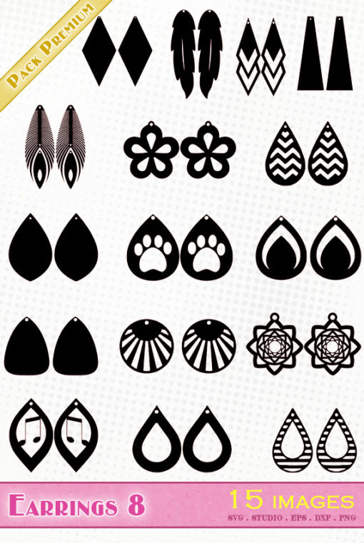 earrings svg file eps dxf silhouette studio png jewel diy