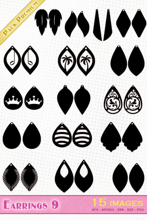 earrings svg file eps dxf silhouette studio png jewel diy