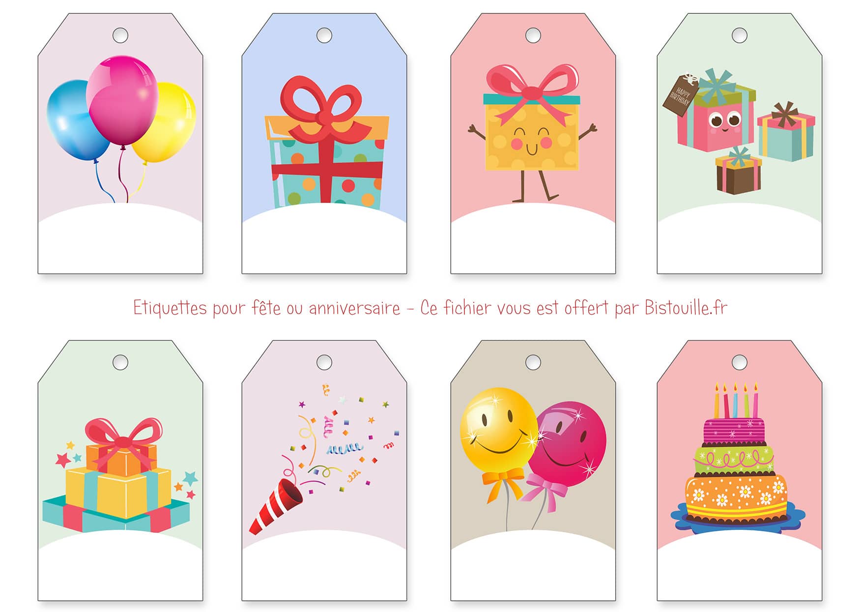 etiquettes cadeau à imprimer fête anniversaire gift tag label print