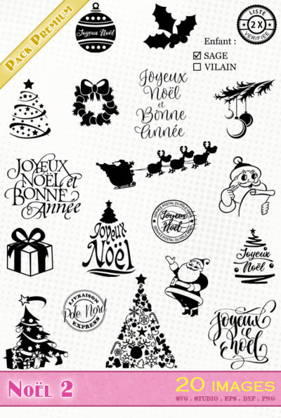 joyeux noel bonne année fichiers svg eps dxf png silhouette studio cricut scanncut christmas happy new year