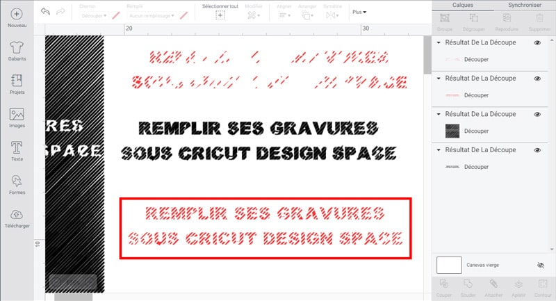 tuto comment remplir gravure cricut design space maker