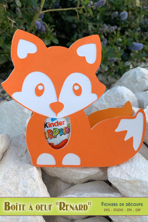 Boîte à oeuf en chocolat "Renard" - Fichiers SVG, STUDIO3, EPS, DXF, PNG