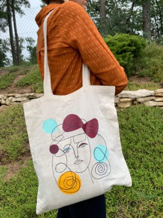 Tote bag visage