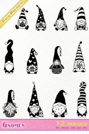 Gnomes – 12 images svg/studio/png/dxf/eps